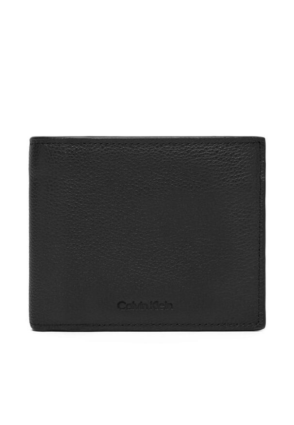 Calvin Klein Duży Portfel Męski Micropebble Billfold W Coin LV04D1033G Czarny. Kolor: czarny. Materiał: skóra