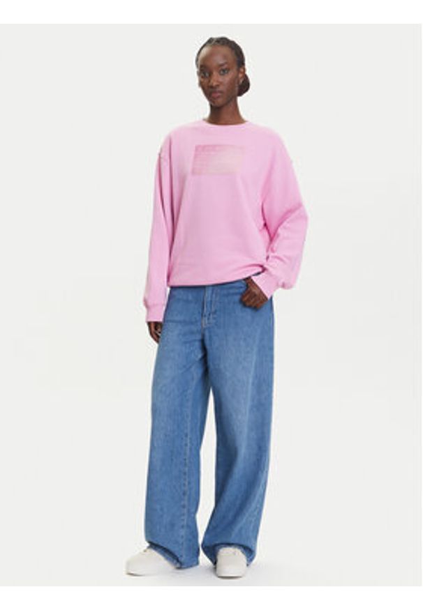 Tommy Jeans Bluza Gradient Flag DW0DW21396 Różowy Relaxed Fit. Kolor: różowy. Materiał: bawełna. Wzór: gradientowy