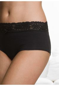 bonprix - "Figi ""maxi panty"" (4 pary)". Kolor: czarny. Wzór: gładki #3