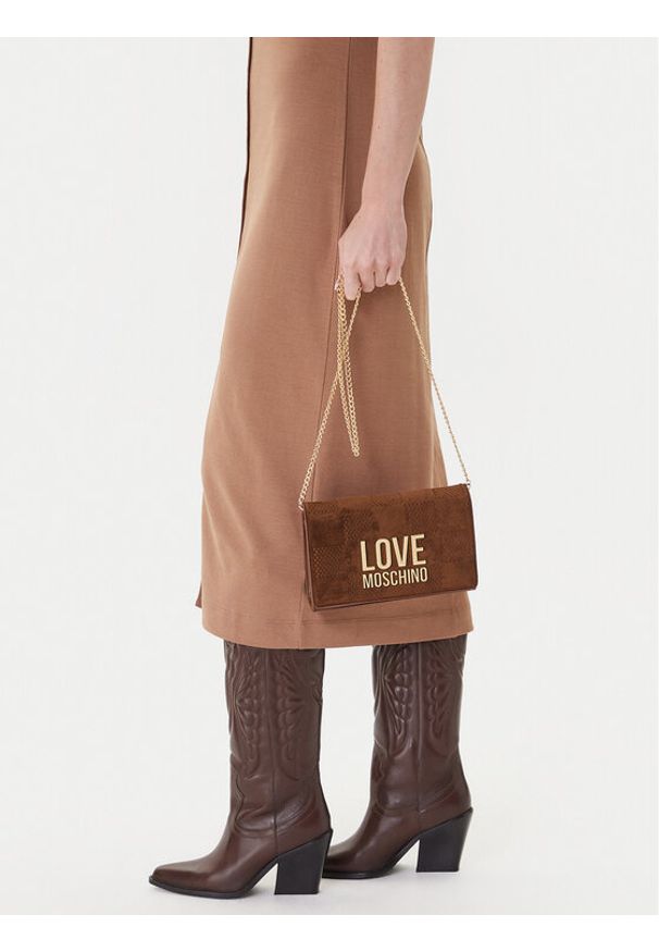 Love Moschino - LOVE MOSCHINO Torebka JC4127PP0NKB120A Czerwony. Kolor: brązowy. Materiał: skórzane