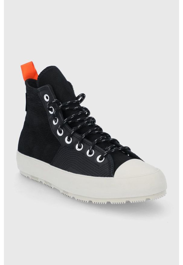 Converse - Trampki skórzane. Nosek buta: okrągły. Zapięcie: sznurówki. Kolor: czarny. Materiał: skóra