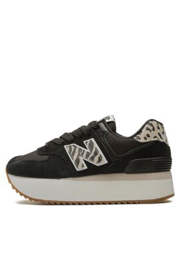 New Balance Sneakersy WL574ZDA Czarny. Kolor: czarny. Materiał: zamsz, skóra. Model: New Balance 574