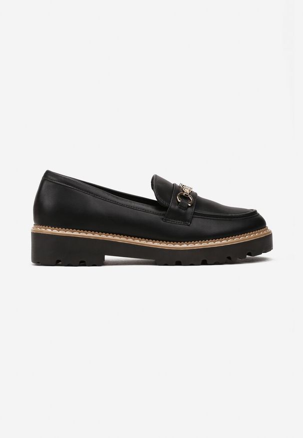 Renee - Czarne Mokasyny Klemia. Okazja: na co dzień. Kolor: czarny. Materiał: satyna. Wzór: aplikacja. Styl: klasyczny, elegancki, casual