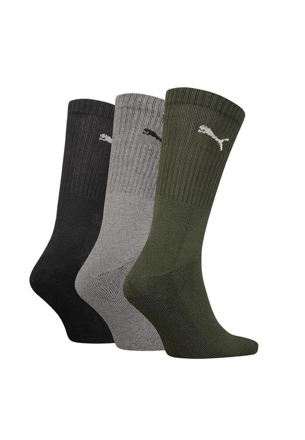 Puma Skarpety Sport Crew 3-Pack 88035528. Kolor: zielony. Materiał: materiał, bawełna. Sport: turystyka piesza