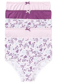 bonprix - Figi z wysoką talią (5 par). Kolor: biały. Wzór: nadruk, kwiaty #1