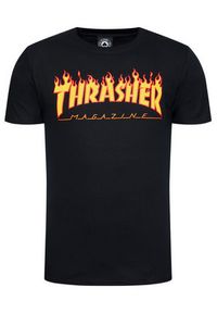 Thrasher T-Shirt Flame Czarny Regular Fit. Kolor: czarny. Materiał: bawełna #5