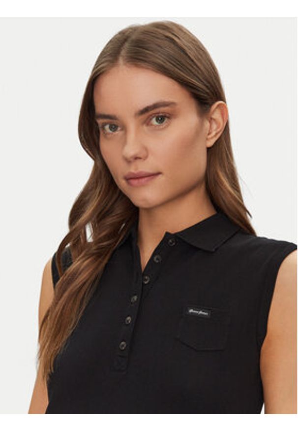 Guess Jeans Polo W5GP24 KCYR1 Czarny Regular Fit. Typ kołnierza: polo. Kolor: czarny. Materiał: bawełna