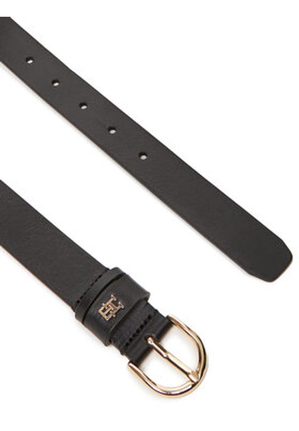 TOMMY HILFIGER - Tommy Hilfiger Pasek Damski Essential Effortless 2.5 Go AW0AW16836 Czarny. Kolor: czarny. Materiał: skóra