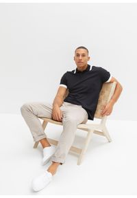 bonprix - Koszulka polo z czystej bawełny organicznej piqué. Typ kołnierza: polo. Kolor: czarny. Materiał: materiał, bawełna #3