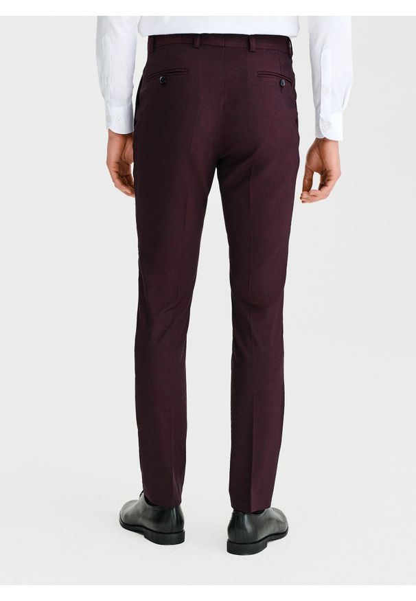 Pako Lorente - PAKO LORENTE - Bordowe spodnie ganiturowe. Kolor: czerwony. Materiał: poliester, wiskoza, elastan. Wzór: gładki. Sezon: wiosna, lato