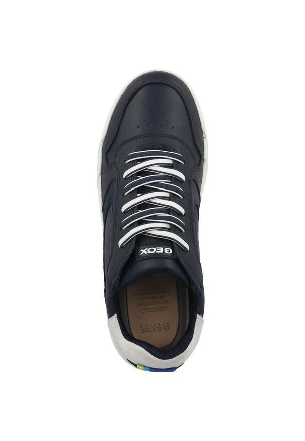 Geox - Buty GEOX J HYROO BOY A Niebieski. Kolor: niebieski. Materiał: tkanina, skóra. Sport: turystyka piesza