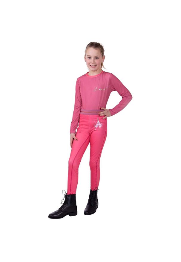 Koszulka dla dziewczynki QHP Yazz. Kolor: różowy. Długość rękawa: długi rękaw. Sezon: zima. Styl: młodzieżowy