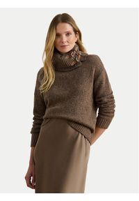 Lauren Ralph Lauren - LAUREN RALPH LAUREN Golf 200979663002 Brązowy Relaxed Fit. Typ kołnierza: golf. Kolor: brązowy. Materiał: syntetyk #1