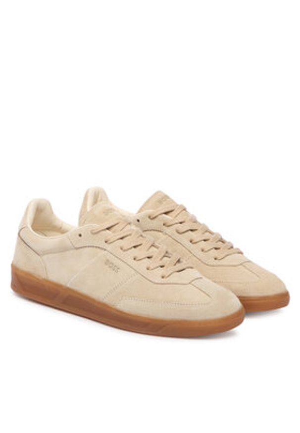 BOSS Sneakersy Brenta 50536645 Beżowy. Kolor: beżowy. Materiał: skóra, zamsz