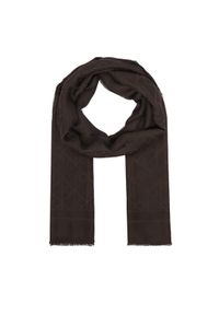 Calvin Klein Szal Emblem Aop Glossy Tonal Scarf LV04F8096G Brązowy ciemny. Kolor: brązowy. Materiał: materiał #1