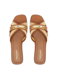 TwinSet - TWINSET Klapki 251TGT020 Brązowy. Kolor: brązowy #5