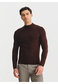 Pako Lorente - PAKO LORENTE – Brązowy półgolf męski. Kolor: brązowy. Materiał: wiskoza, poliamid. Wzór: gładki, ze splotem #2