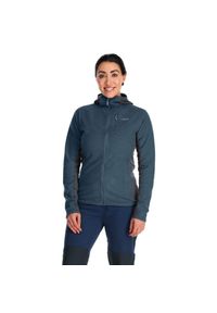 Bluza polarowa damska Rab Capacitor Hoody z kapturem. Typ kołnierza: kaptur. Kolor: niebieski. Materiał: polar