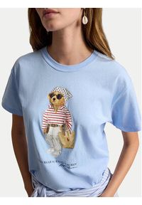 Polo Ralph Lauren T-Shirt 211A12734001 Niebieski jasny Relaxed Fit. Typ kołnierza: polo. Kolor: niebieski. Materiał: bawełna #5