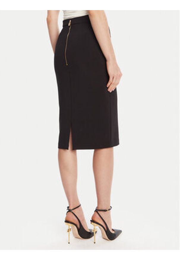 Elisabetta Franchi Spódnica ołówkowa GO-137-56E2-V320 Czarny Regular Fit. Kolor: czarny. Materiał: syntetyk