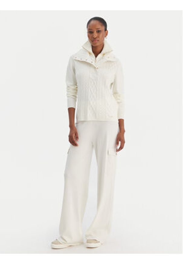 Liu Jo Sport Sweter TF5039 MS75L Écru Regular Fit. Materiał: syntetyk. Styl: sportowy