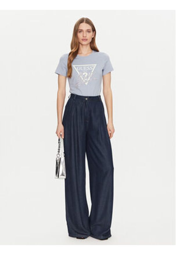Guess T-Shirt W5GI05 I3Z14 Błękitny Regular Fit. Kolor: niebieski. Materiał: bawełna