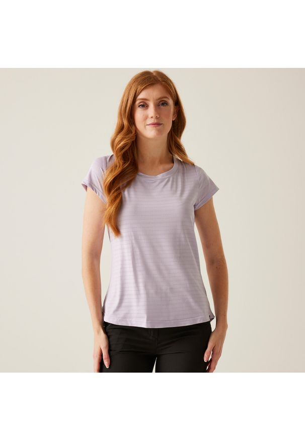 Regatta - Limonite VII damska koszulka. Kolor: fioletowy. Materiał: poliester, elastan. Sport: fitness, turystyka piesza