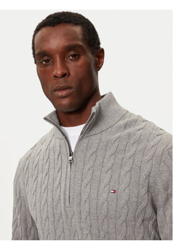 TOMMY HILFIGER - Tommy Hilfiger Sweter Classic MW0MW36532 Szary Regular Fit. Kolor: szary. Materiał: bawełna