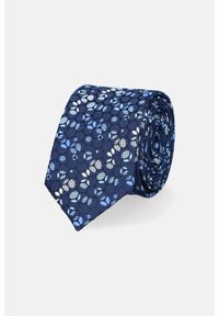 Lancerto - Krawat Granatowy Wzór. Kolor: niebieski. Materiał: poliester