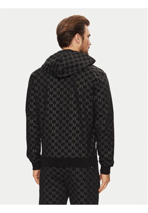 Karl Lagerfeld - KARL LAGERFELD Bluza 705095 551951 Czarny Regular Fit. Typ kołnierza: dekolt w karo. Kolor: czarny. Materiał: bawełna