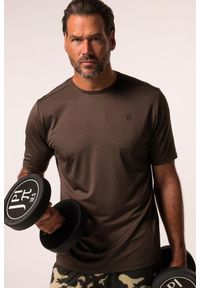 JAY-PI - Męska Koszulka funkcyjna fitness rękaw 1/2 szybkoschnący do roz. 7 XL. Kolekcja: plus size. Kolor: brązowy, pomarańczowy, wielokolorowy. Materiał: elastan, poliester, materiał. Sport: fitness