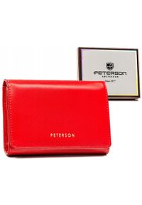 Portfel damski Peterson PTN 013-JI czerwony. Kolor: czerwony. Materiał: skóra ekologiczna #1