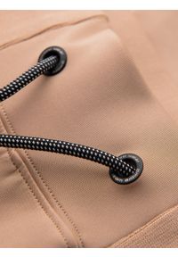 Ombre Clothing - Męskie dresowe spodnie joggery z kontrastowymi lampasami – beżowe V4 OM-PASK-0229 - XXL. Kolor: beżowy. Materiał: dresówka. Wzór: aplikacja. Styl: sportowy, retro #3