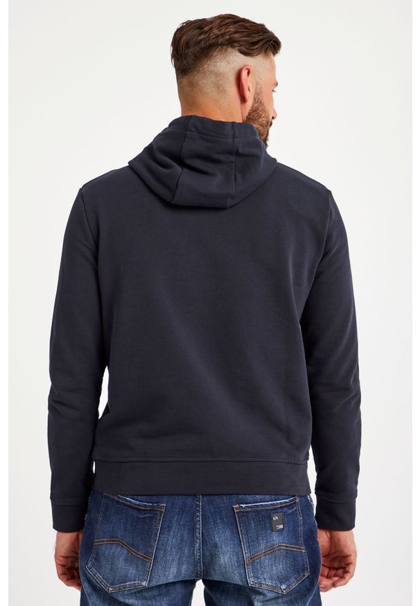 Armani Exchange - BLUZA ARMANI EXCHANGE. Typ kołnierza: kaptur. Materiał: bawełna. Długość rękawa: długi rękaw. Długość: długie. Wzór: haft