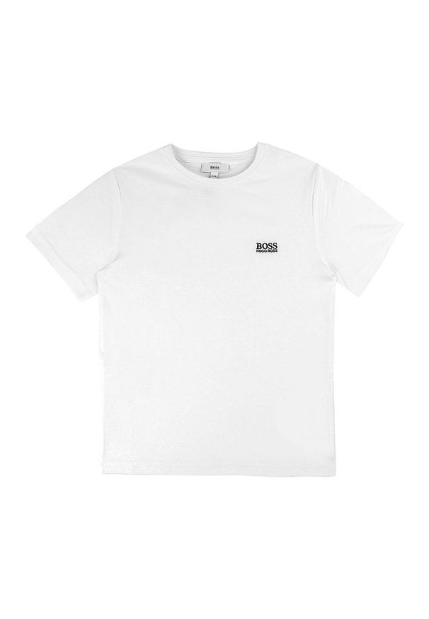 BOSS - Boss - T-shirt dziecięcy 116-152 cm. Okazja: na co dzień. Kolor: biały. Materiał: bawełna, dzianina. Wzór: nadruk. Styl: casual