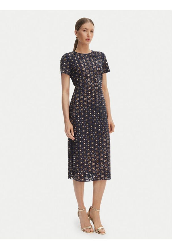 MICHAEL Michael Kors Sukienka codzienna MS683HED6E Granatowy Slim Fit. Okazja: na co dzień. Kolor: niebieski. Materiał: syntetyk. Typ sukienki: proste. Styl: casual