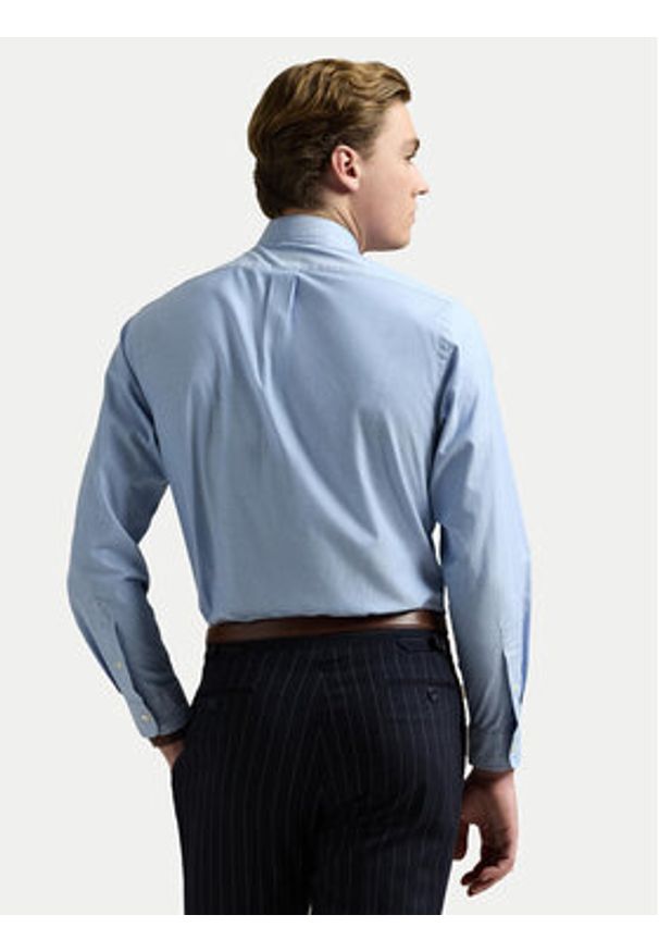 Polo Ralph Lauren Koszula 710829480001 Błękitny Custom Fit. Typ kołnierza: polo. Kolor: niebieski. Materiał: bawełna