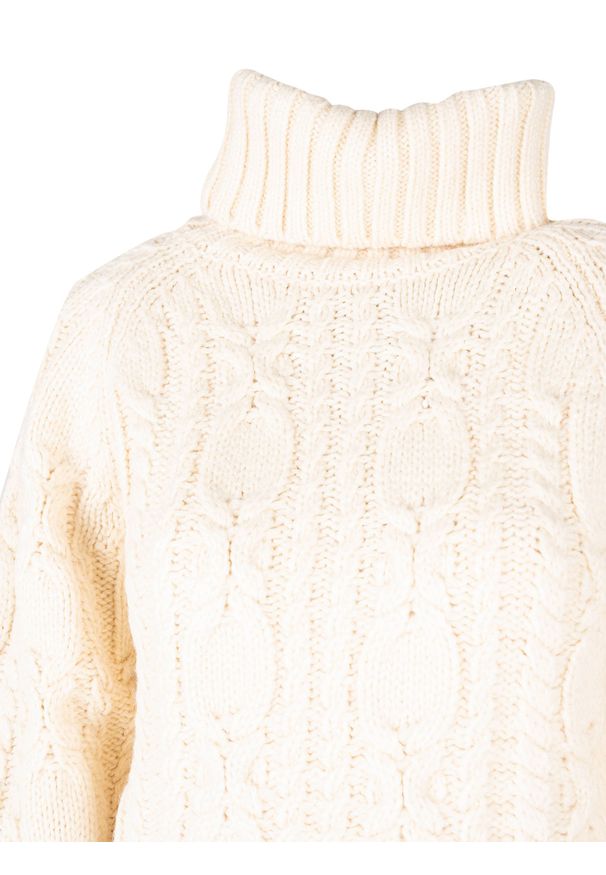 Silvian Heach Sweter | CVA22097LU | Kobieta | Kremowy. Okazja: na co dzień. Typ kołnierza: golf. Kolor: kremowy. Materiał: poliester, akryl, wełna, nylon. Wzór: ze splotem, aplikacja. Styl: casual