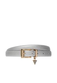 Guess Pasek Damski BW9256 P5325 Srebrny. Kolor: srebrny. Materiał: skóra