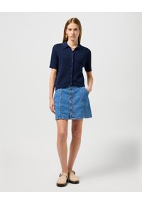 Wrangler - DAMSKA SPÓDNICA WRANGLER DENIM MINI SKIRT MID WASH 112352524. Materiał: denim