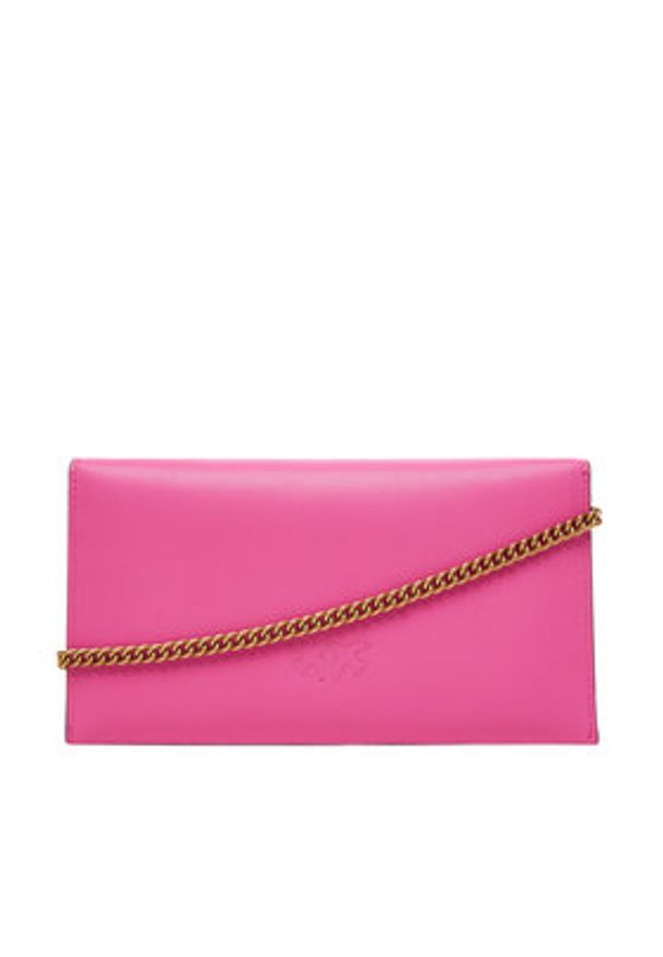 Pinko - PINKO Torebka Flat Purse Mini AI 25-26 PCPL 105347 A0F1 Różowy. Kolor: różowy. Materiał: skórzane