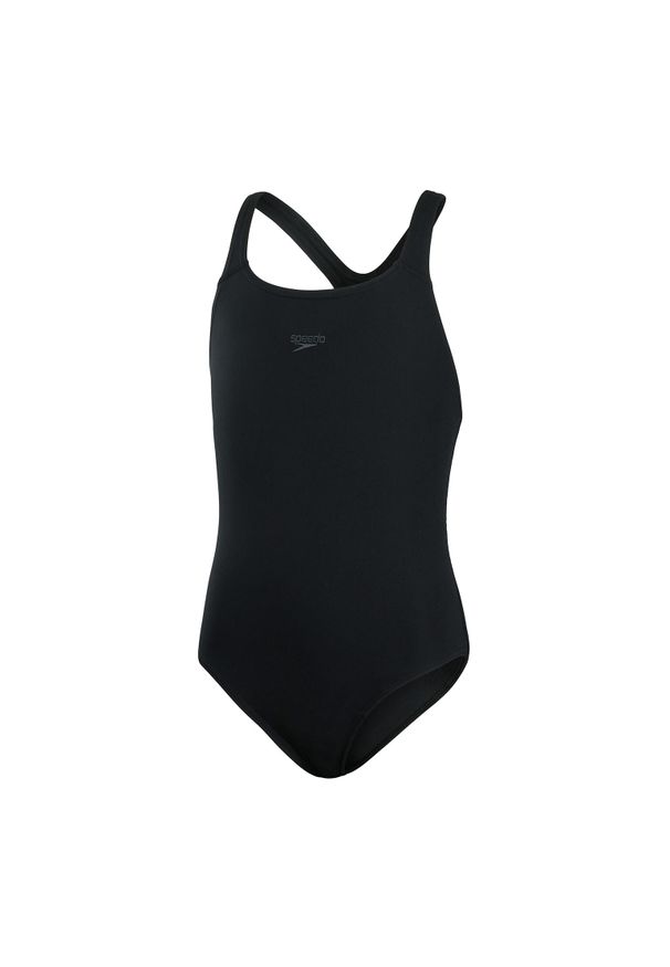 Dziewczęcy jednoczęściowy kostium kąpielowy Speedo Eco+ Medalist. Kolor: czarny. Materiał: materiał