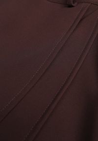 Born2be - Brązowe Eleganckie Spódnico-Szorty z Wysokim Stanem o Asymetrycznym Kroju Tinalina. Okazja: na co dzień, do pracy, na imprezę. Stan: podwyższony. Kolor: brązowy. Długość: krótkie. Styl: elegancki #6