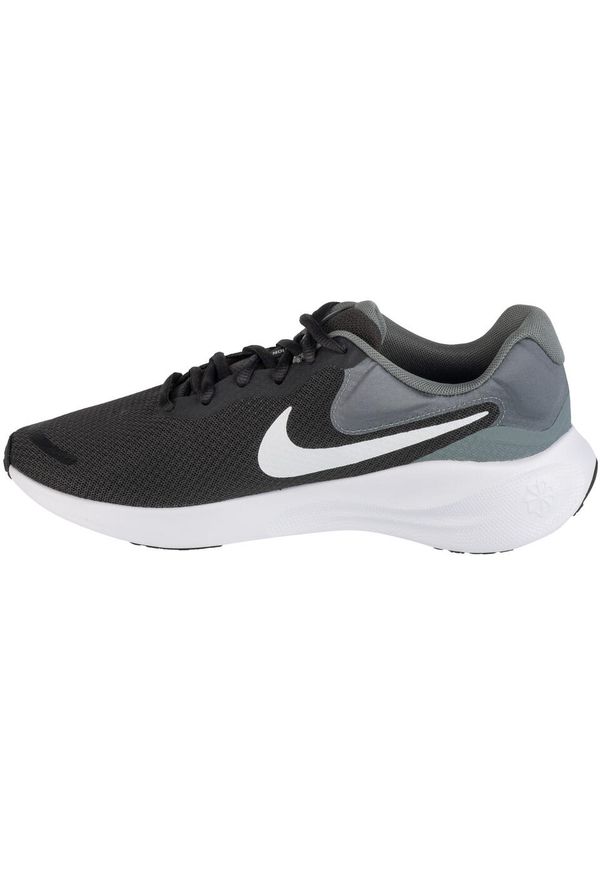 Buty do biegania męskie Nike Revolution 7. Kolor: szary. Materiał: guma, syntetyk, tkanina, materiał. Model: Nike Revolution. Sport: bieganie