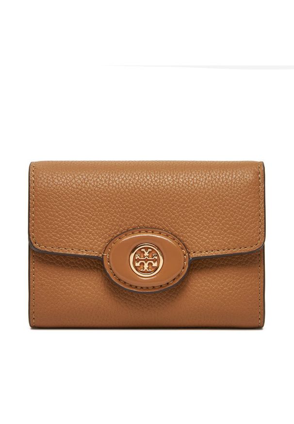 Mały Portfel Damski Tory Burch. Kolor: brązowy