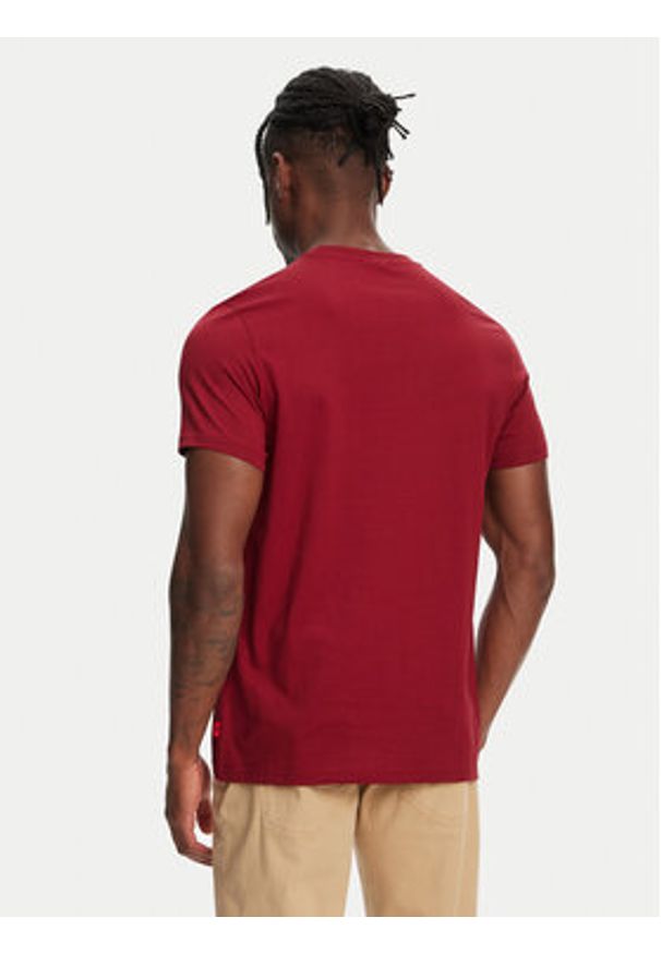 Robe di Kappa T-Shirt Dorel 64131EW Bordowy Regular Fit. Kolor: czerwony. Materiał: bawełna