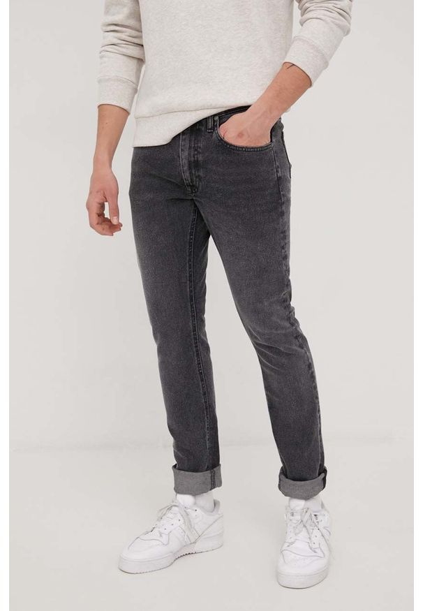 Lee jeansy LUKE VISUAL ASHTON męskie. Kolor: szary