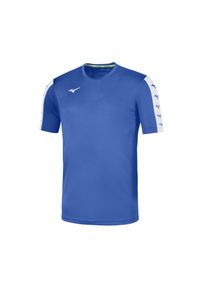 Koszulka dla dzieci Mizuno Nara. Kolor: niebieski. Materiał: poliester, bawełna. Sport: joga i pilates #1