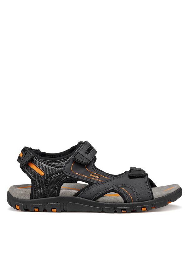 Geox Sandały U Sandal Strada U8224D 0EKBC C4367 Czarny. Kolor: czarny. Materiał: skóra