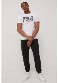 EVERLAST - Everlast t-shirt bawełniany kolor biały z nadrukiem. Kolor: biały. Materiał: bawełna. Wzór: nadruk